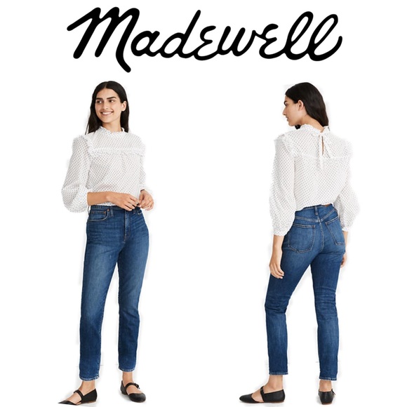 Madewell Denim - Madewell The High-Rise Slim Boyjean in Blue